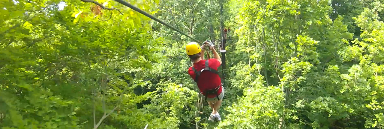 Photo of someone zip lining in Norfolk