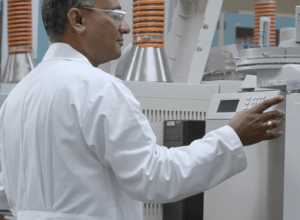 Photo of scientist working at a manufacturing plant